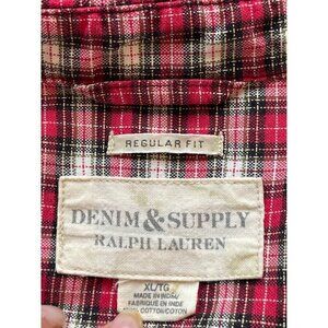 Denim & Supply  by Ralph Lauren  mens red plaid shirt XL  48 chest